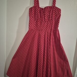 Sara Red and White Polka Dot Dress